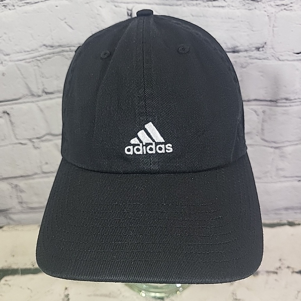 Adidas Aeroready Hat Mens Black Mountain Logo‎ 100% Cotton Strapback Ball Cap